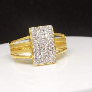 916 Gold Cz Gents Ring