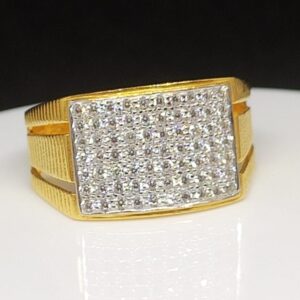 916 gold cz gents ring