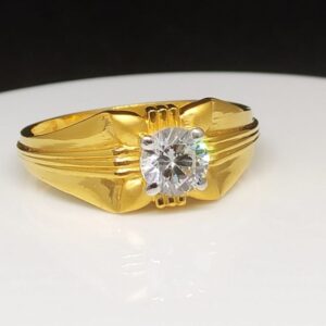 916 Gold Cz Gents Ring