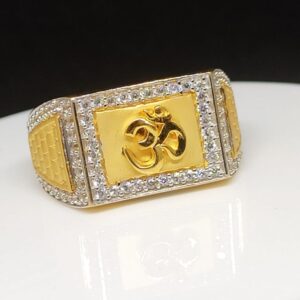916 Gold Cz Gents Ring