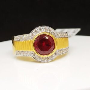 916 Gold Cz Gents Ring