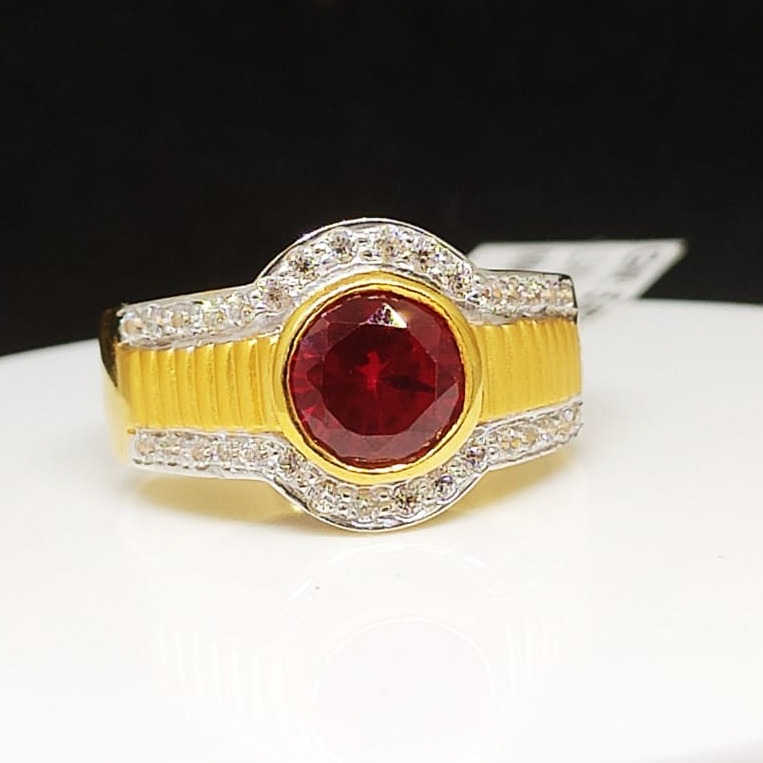 916 Gold Cz Gents Ring