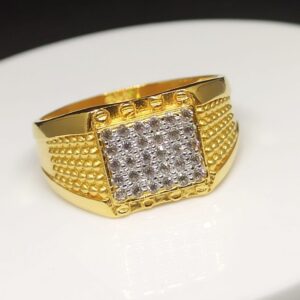 916 Gold Cz Gents Ring