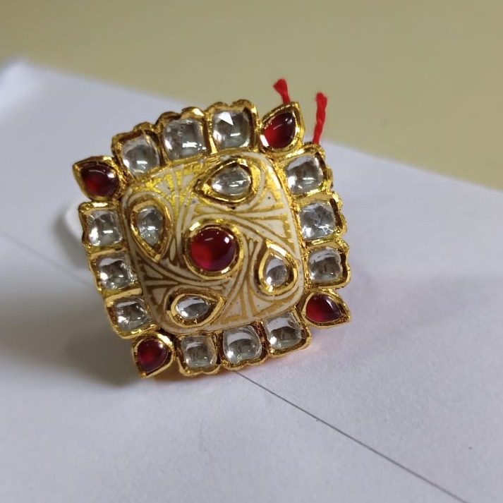 22 k 916 gold jadtar ring