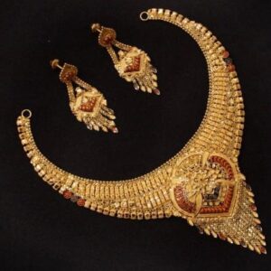 22 k 916 gold necklace set with errings