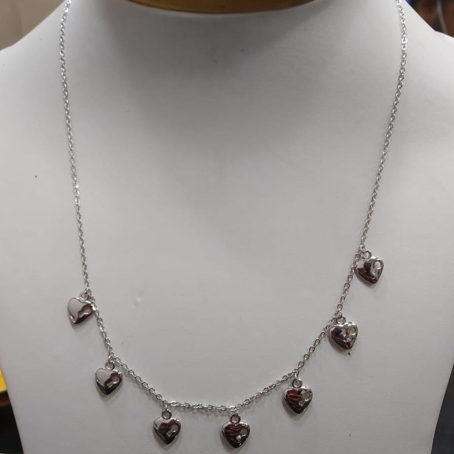 92.5 sterling silver heart pendant chain