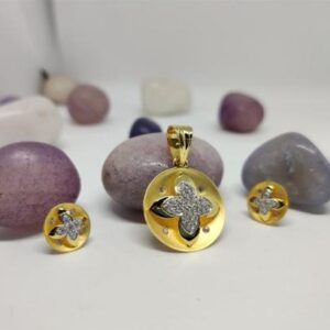 916 Gold Cz Pendant Set