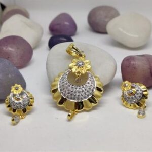 916 Gold Cz Pendant Set
