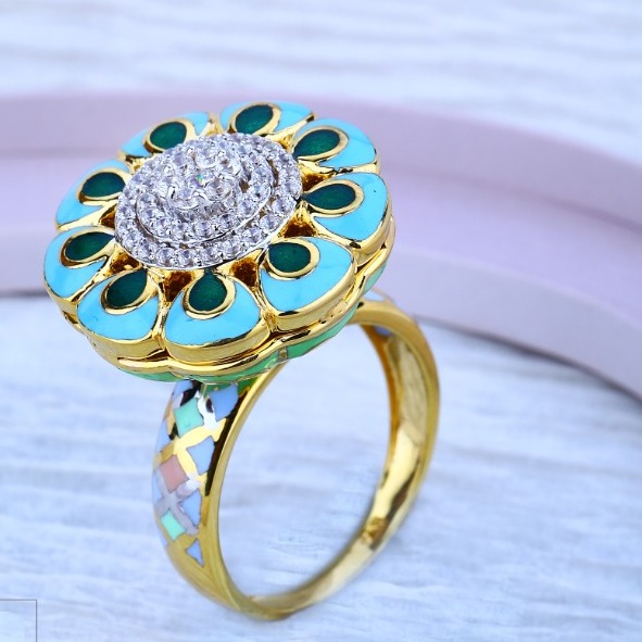 916 gold minakari ring