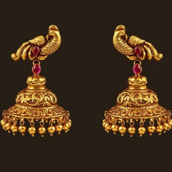 22 Kt 916 Gold Earring With Zummer