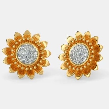 22 Kt 916 Gold Cz Diamond Earring