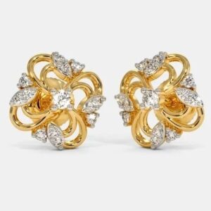 22 Kt 916 Gold Cz Diamond Earring