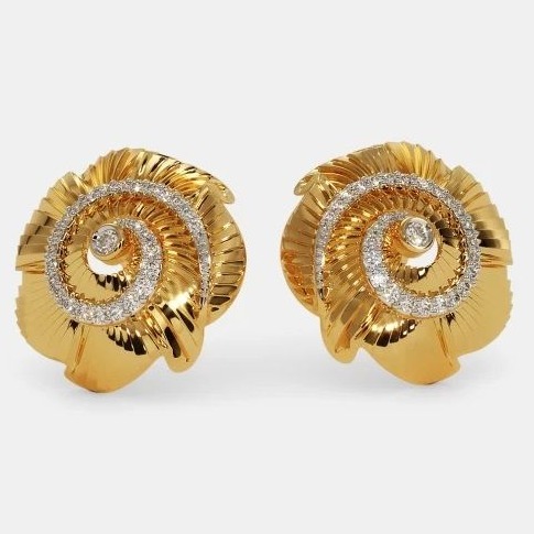 22 Kt 916 Gold Cz Diamond Earring