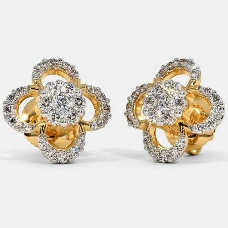 22 Kt 916 Gold Cz Diamond Earring