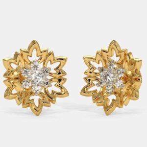 22 Kt 916 Gold Cz Diamond Earring