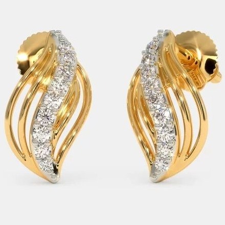 22 Kt 916 Gold Cz Diamond Earring