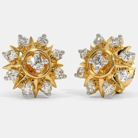 22 Kt 916 Gold Cz Diamond Earring