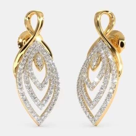 22 Kt 916 Gold Cz Diamond Earring