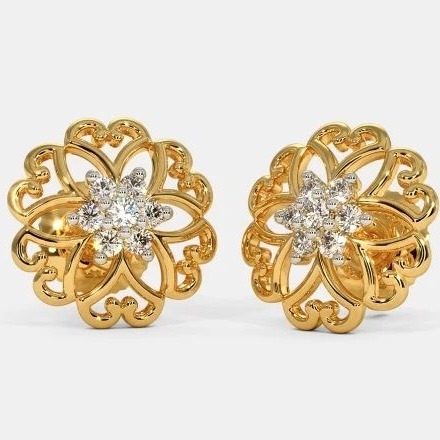 22 Kt 916 Gold Cz Diamond Earring