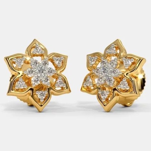 22 Kt 916 Gold Cz Diamond Earring