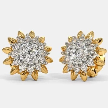 22 Kt 916 Gold Cz Diamond Earring