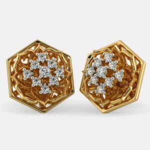 22 Kt 916 Gold Cz Diamond Earring