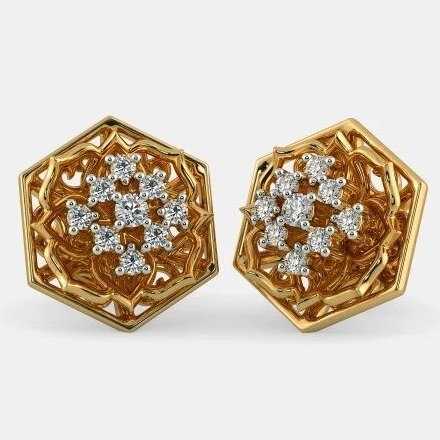 22 Kt 916 Gold Cz Diamond Earring