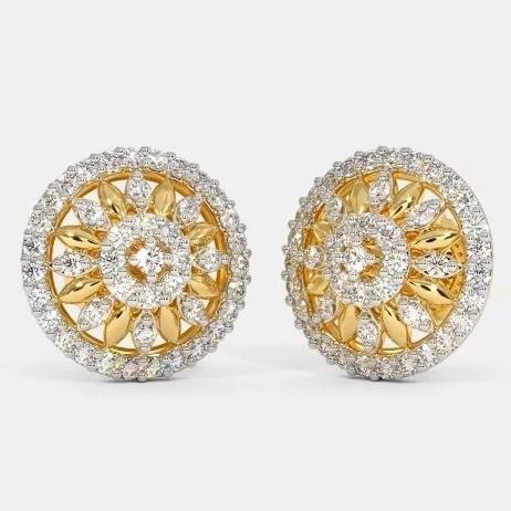22 Kt 916 Gold Cz Diamond Earring