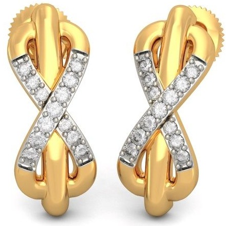 22 Kt 916 Gold Cz Diamond Earring