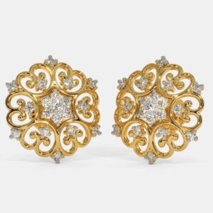22 Kt 916 Gold Cz Diamond Earring