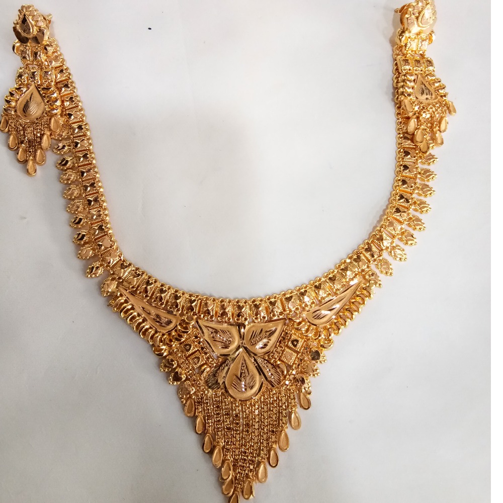 22 kt 916 gold necklace with earring