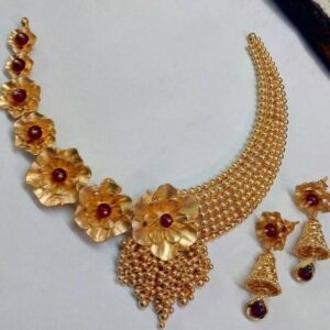 22 kt 916 gold necklace with earring