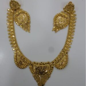 22 kt 916 gold light weight necklace set with earring