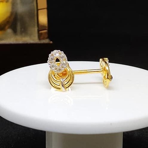 22KT Gold CZ Fancy Earring Tops VJ-E016