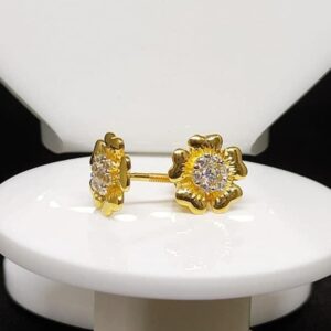 916 Gold Flower Design Earring VJ-E009
