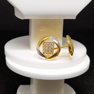 916 Gold Fancy Double Tone Earring VJ-E005