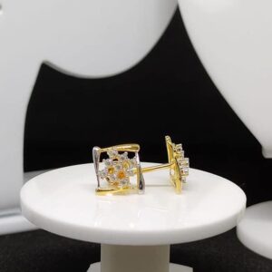 22Kt Gold CZ Square Design Tops VJ-E003