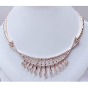 18K Rose Gold Designer Bridal Necklace VJ-N013