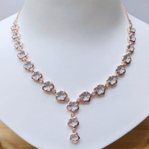 18K Rose Gold Plated Floral Design Necklace VJ-N006