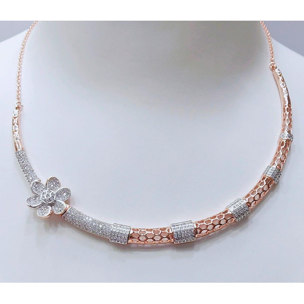 18Kt Rose Gold Plated Flower Design Necklace VJ-N002