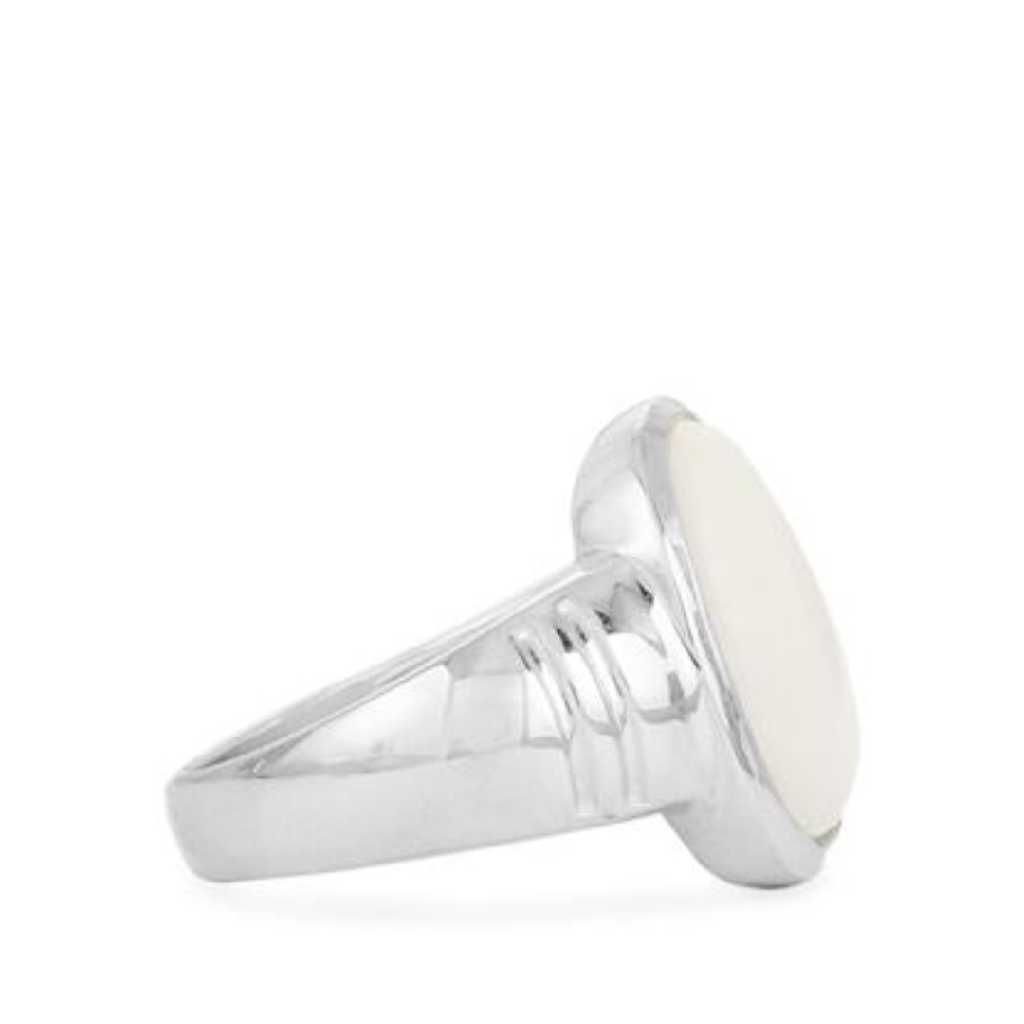 5.25 ratti white opal ring in sterling silver