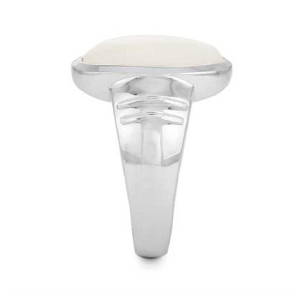 5.25 ratti white opal ring in sterling silver