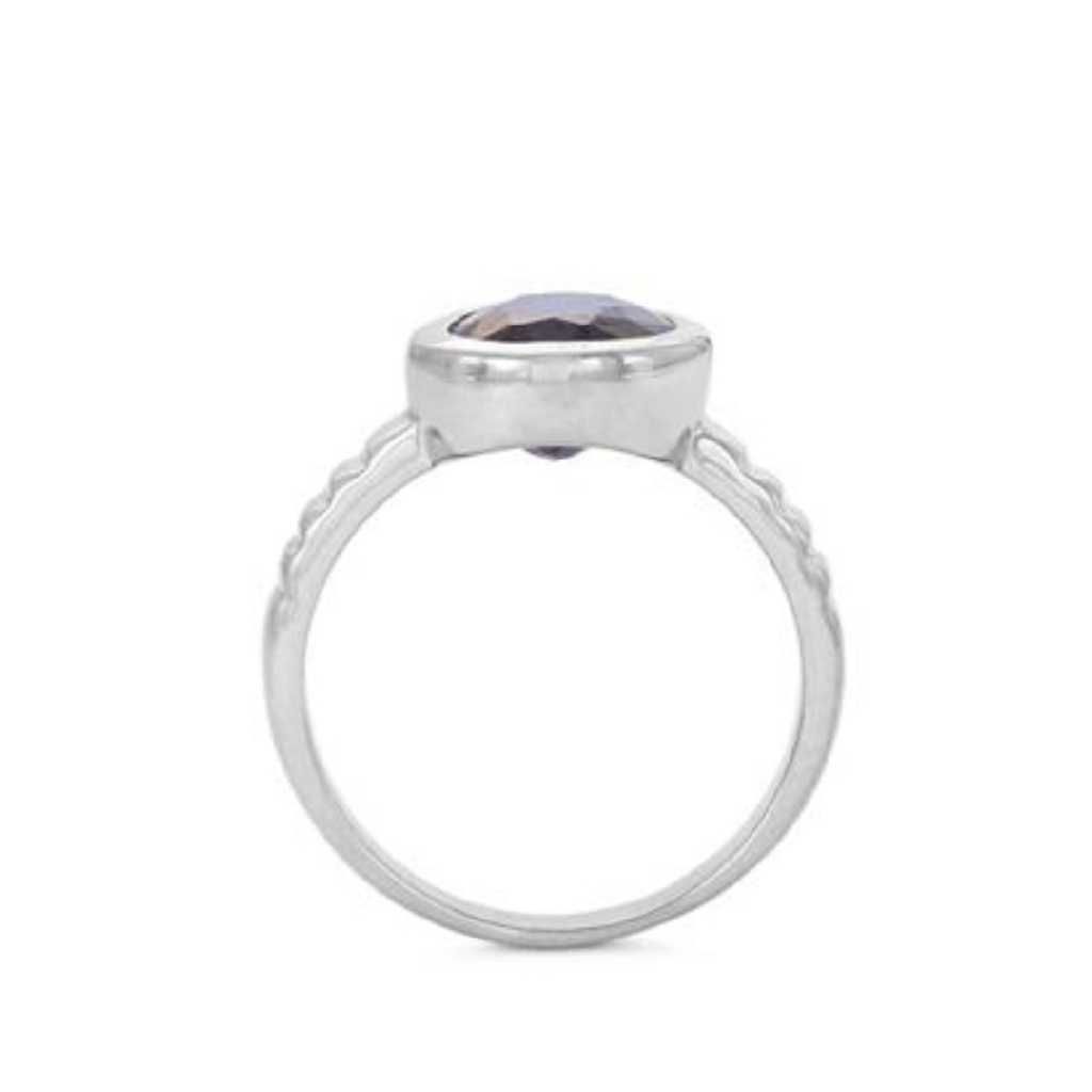5.25 ratti blue sapphire (neelam) ring in rhodium flash sterling silver - Image 3