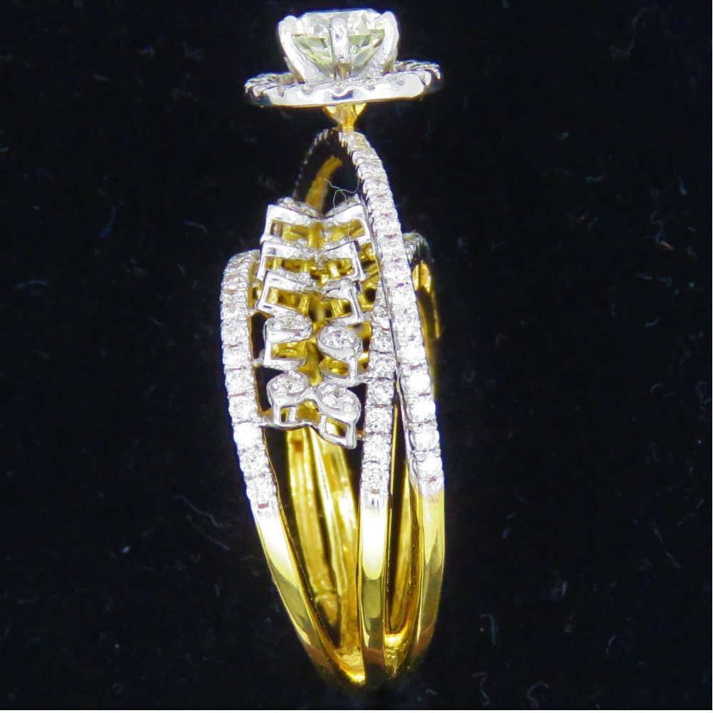 Gold Stylish Diamond Ring For Women KJ-R11 - Image 3