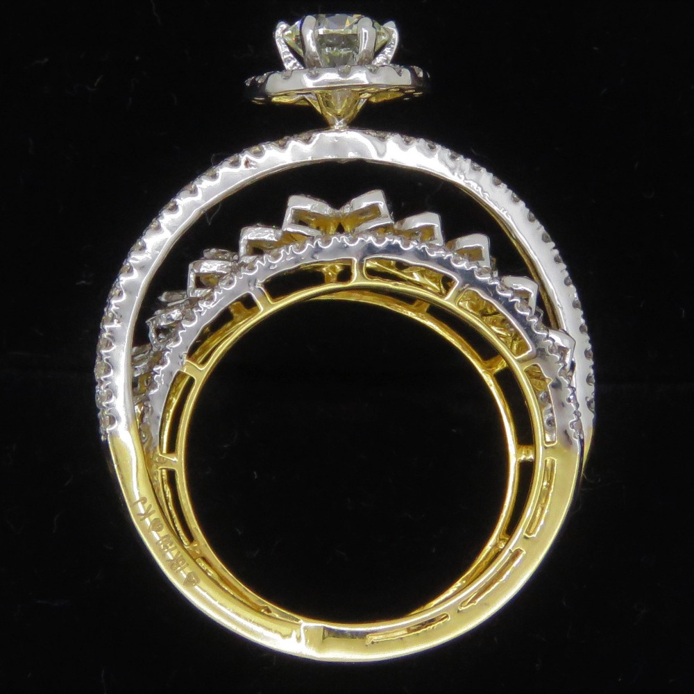 Gold Stylish Diamond Ring For Women KJ-R11