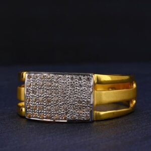916 Gld CZ Diamond Gents Ring