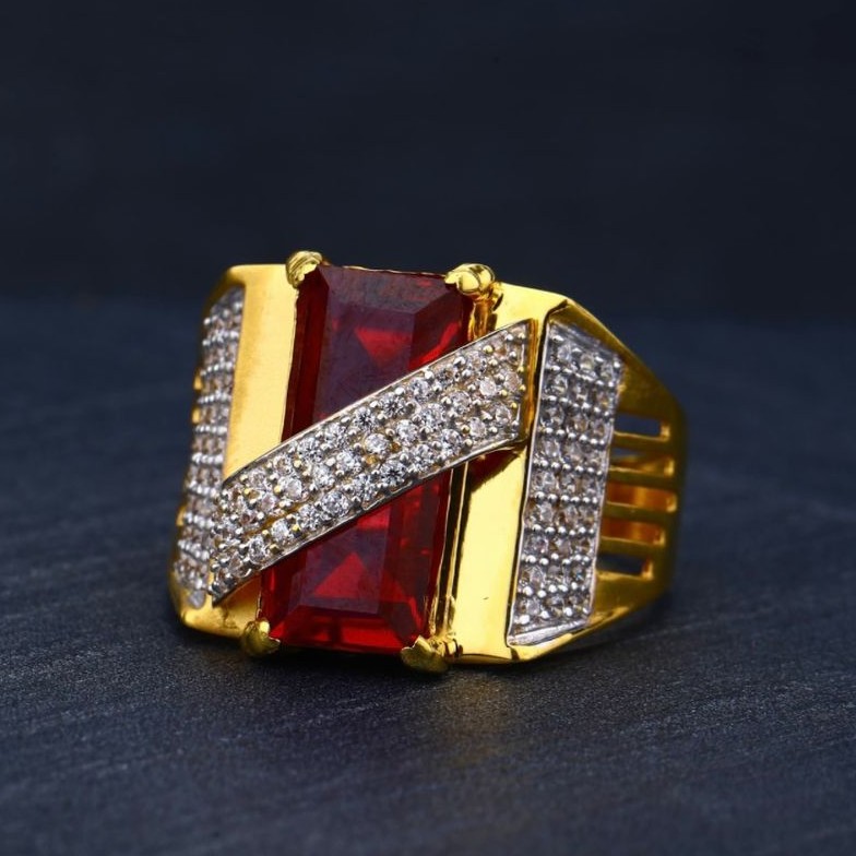 22Kt Gold Pink Stone Ring