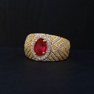 916 Gold Oval Shape Pink Stone Ring