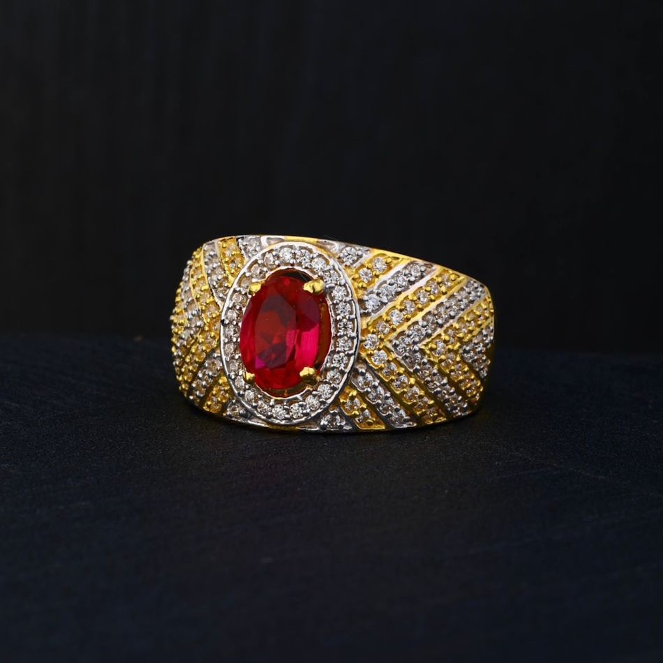 916 Gold Oval Shape Pink Stone Ring