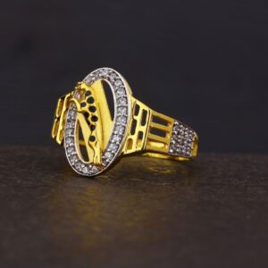 916 Gold CZ Jaguar Design Ring